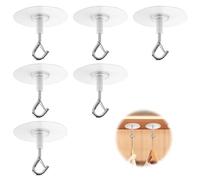 Kasoud Ceiling Hooks, Heavy Duty Ceiling Hook, No-Drill Ceiling Hanging Hooks for Hanging Plants, Bird Feeders, Lanterns, Wind Chimes, Planters, Outdoor DecorationHooks (6)