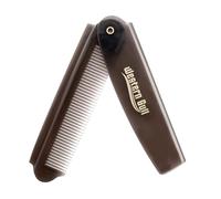 Kasoud Folding Pocket Comb - Plastic Portable Travel Brush for Beard and Hair - Luxury Hand Made Flip Combs for Grooming Thick and Thin Hair, Moustache (Grey)