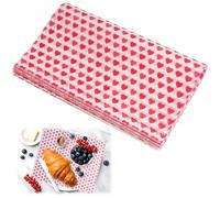 Kasoud Greaseproof Paper Sheets, 100PCS Heart WrappingPaper, GreaseproofPaper, FoodGrade WrapPaper, Baking WrappingPaper, FoodWrapping Paper, SandwichPaper for Sweets Cakes Cheese Baking