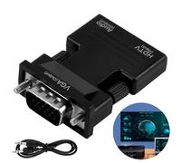 Kasoud HDMI to VGA Adapter - VGA to HDMI Converter, 8K Support for Monitor, TV, Computer, Laptop, Pc, Projector (Black)