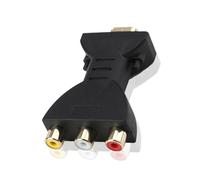 Kasoud High-Definition AV Video Adapter, HDMI to RCA Converter Gold Plated Interface, HDMI to 3 RCA CVBS Full HD Video, Red White Yellow1080P for TV, Laptop, Xbox, PS2, PS3, Camera, DVD, USB (Black)