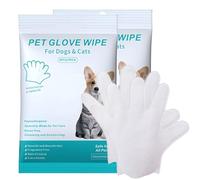 Kasoud Pet Cleaning Gloves, Dog Cleaning Gloves, Waterless Wash Pet Glove Wipe for Daily Care and Traveling, No Rinse, Gentle, Thickened (12)