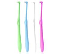 Kasoud Trim Tooth Toothbrush, 4PCS Gap Toothbrush, Tuft Toothbrushes, Slim Interspace Teeth Brushes, Interspace Toothbrushes for Orthodontic Braces and Detail Cleaning (Green, Blue, White, Pink)