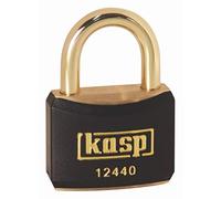 Kasp 124 Brass Padlock - 40 Millimeters - Brass Shackle - Black - KA24401 - Keyed Alike