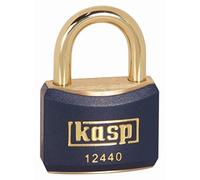 Kasp 124 Brass Padlock - 40 Millimeters - Brass Shackle - Blue - KA24402 - Keyed Alike