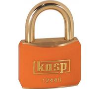 Kasp 124 Brass Padlock - 40 Millimeters - Brass Shackle - Orange - KA24404 - Keyed Alike
