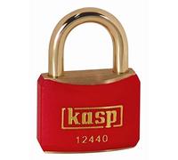 Kasp 124 Brass Padlock - 40 Millimeters - Brass Shackle - Red
