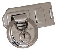 Kasp Security Disc Padlock K16070 70mm Stainless Steel with Hasp K260120 & Staple