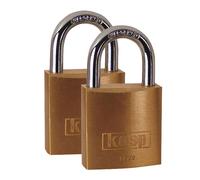 Kasp K12025D2 Brass Padlock - 25 mm - Twin-Pack - Keyed Alike