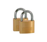 Kasp K12040D2 Brass Padlock 40 mm Twin Pack, keyed Alike, Gold
