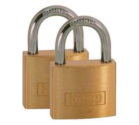 Kasp K12040D2 Brass Padlock - 40 mm - Twin-Pack - Keyed Alike