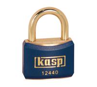 Kasp 124 Brass Padlock - 40 Millimeters - Brass Shackle - Blue - KA24402 - Keyed Alike
