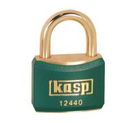 Kasp 124 Brass Padlock - 40 Millimeters - Brass Shackle - Green - KA24403 - Keyed Alike