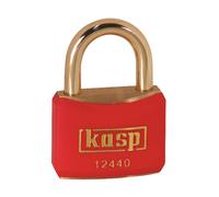 Kasp 124 Brass Padlock - 40 Millimeters - Brass Shackle - Red - KA24406 - Keyed Alike