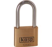Kasp 125 Premium Brass Padlock - 40x40 Millimeters - Long Shackle - KA25405 - Keyed Alike