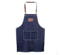 Kassaki Personalised Embroidered Apron with Pockets - Custom Name Text Logo Bib Aprons for Cooking Baking BBQ, Professional Uniform Workwear for Chef Barber Cafe Salon Waiter, Adjustable Unisex Black