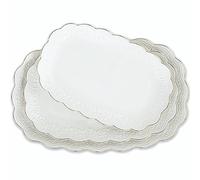 Kassel Ceramic Serving Platter Set | 14”/12”/10” Oval Serving Trays for Entertaining at Parties and Weddings | Oven Safe Large Serving Trays for Tacos, Steak, and Cake