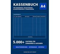 Kassenbuch für Handwerker, Selbstständige, Kleinunternehmer & Fördervereine: A4 | Blau | 5.000+ Einträge für Einnahmen & Ausgaben | Inhaltsverzeichnis, Seitenzahlen & Notizfeld | Ohne Ausweis von MwSt