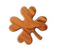 Kassis Geschenkartikel Shamrock Worry Stone - Olive Wood Lucky Charm Handmade in Bethlehem - Pocket Stone, Protection Symbol, Worry Eater and Gift Idea