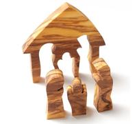 KASSIS Olive Wood Christmas Decoration Nativity Puzzle Handmade in Bethlehem (Small without Bark)