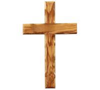 KASSIS Olive Wood Hanging Wall Crucifix, Simple Design 20 cm - Handmade Cross from Bethlehem - Confirmation, Communion & Baptism Gift - Religious Christian Home Decor