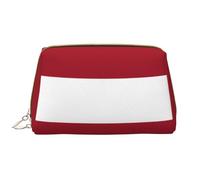 kastiong Portable Leather Makeup Bag for Women - Travel Cosmetic Organizer, Large Flag of Latvia Print Makeup Pouch, White, One Size, Art Deco, White, One Size, Art Deco