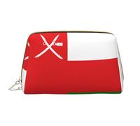 kastiong Portable Leather Makeup Bag for Women - Travel Cosmetic Organizer, Large Flag of Oman Print Makeup Pouch, White, One Size, Art Deco, White, One Size, Art Deco