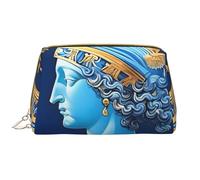 kastiong Portable Leather Makeup Bag for Women - Travel Cosmetic Organizer, Large Love Goddess Print Makeup Pouch, White, One Size, Art Deco, White, One Size, Art Deco