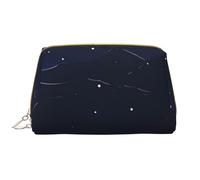 kastiong Portable Leather Makeup Bag for Women - Travel Cosmetic Organizer, Large Serene blue night view Print Makeup Pouch, White, One Size, Art Deco, White, One Size, Art Deco