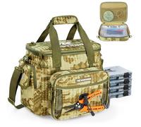 KastKing BaitSpace Fishing Tackle Bag - Water-Resistant Tackle Storage With Utility Boxes, Soft Bait Binder, Adjustable Shoulder Strap, Durable Fishing Gear Tackle Storage