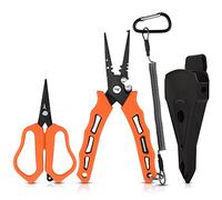 KastKing Cutthroat 7.5- inch Fishing Pliers and 5-inch Braid Scissors, Saltwater Resistant Fishing Gear, Fishing Pliers Line Cutter, Hook Remover, Fishing Tools Set, Fishing Gifts for Men