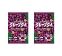 Kasugai Frutia Authentic Japanese Gummy Candy - Fruit & Soft Flavoured Gummies - Gluten Free - Individually Wrapped - Kids Favourite (Pack of 2, Grape Flavour 107g)