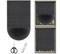 KASURE 1 Pack Temporary Blackout Blinds, 90 X 180 CM Black No Drill Blinds, Stick on Blinds for Windows, for Bedroom, Kitchen, Loft & Travel RV Car, Comes with 2 Clips, 1 Tape Measure, and 1 Scissors