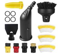 KASURE 15Pcs Steam Cleaner Accessories Compatible with Kärcher SC1 SC2 SC3 SC4 SC5 SC7 Includes a Round Brush Set Nozzle O-ring and Towel Cover Efficient Steam Cleaning Set for Karcher Window Cleaner
