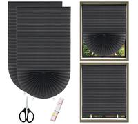 KASURE 2 Pack Temporary Blackout Blinds, 90 X 180 CM Black No Drill Blinds, Stick on Blinds for Windows, for Bedroom, Kitchen, Loft & Travel RV Car, Comes with 4 Clips, 1 Tape Measure, and 1 Scissor