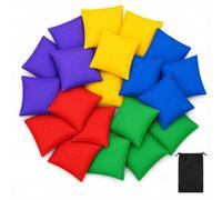 KASURE 20 PCS Bean Bags Throwing, 7 * 7cm Toss Beanbags for Kids Small Easy Grip Colorful Cornhole Bags for Fun Sports Juggling Sports Outdoor Family Party Games