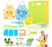 KASURE 30 PCS Kids Knife Set for Chopping, Safe Toddler Kitchen Knife Set