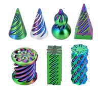 KASURE 7 PCS Impossible Cone Fidget Toys, 3D Printed Spiral Cone Fidget Toy for Stress Relief Two-tone Impossible Pyramid Passthrough Sculpture Fun Desktop Decorations Toy for Kids Adult Gift