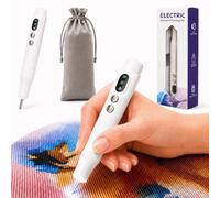 KASURE Electric Diamond Painting Pen with LED Light, Rechargeable Cordless Vacuum Art Tool, No Wax Needed, 800 mAh Battery, Includes Storage Bag, Craft Accessories for Adults, Kids and Craft Lovers