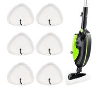 KASURE Steam Mop Pads, 6 Pcs Triangular Microfiber Cleaning Pad Cover Washable Cloths for Steam Mops, Universal Steam mop Accessories, Compatible with X5 Steam Mops and H2O (White)