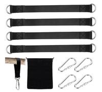 KASURE Tree Straps, 4 Pcs Swing Hammock Straps(30cm) and 4 Pcs Carabiners, Heavy Duty Hammock Chair Hanging Kit for Tree and Swings, with Storage Bag