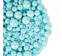 Kasvan Blue Pearl Sugar Sprinkles - Edible Candy Pearls 130g/4.58 Oz, Mix Size, Baking Cake Decorations, Ice Cream Toppings and Cookie Decorating, Wedding Party Chirstmas Supplies