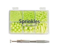 Kasvan Green Mix Sugar Sprinkles - Edible Candy Pearls with 4-Claw Sprinkle Pen,118g/4.16 Oz, Gift Box Pack, Baking Cake Decorations, Ice Cream Toppings and Cookie Decorating (Green)