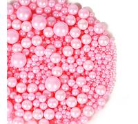 KASVAN Kasvan Pink Pearl Sugar Sprinkles - Edible Candy Beads 130g Mixed Size Cake Toppers for Baking, Ice Cream Toppings and Gas Decoration