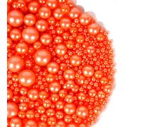 Kasvan Orange Pearl Sugar Sprinkles - Edible Candy Pearls 130g/4.58 Oz, Mix Size, Baking Cake Decorations, Ice Cream Toppings and Cookie Decorating, Wedding Party Chirstmas Supplies