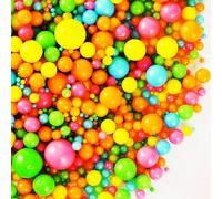 Kasvan Rainbow Pearl Sugar sprinkles - Edible Candy Pearls 130g/4.58 Oz, Mix Size Cake Candy, Decorate Cakes, Cookies, Ice Cream (Rainbow)