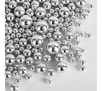 Kasvan Silver Pearl Sugar Sprinkles - Edible Candy Pearls 130g/4.58 Oz, Mix Size, Baking Cake Decorations, Ice Cream Toppings and Cookie Decorating, Wedding Party Chirstmas Supplies