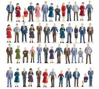 Kasyat 100 Pcs 1: 50 Scale Mini People Figurines Model Trains Architectural Painted People Figures Tiny Plastic Miniature Figurines Sitting Standing Model for Miniature Scenes