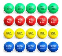 Kasyat 20 Pcs Motivational Stress Balls Bulk Colorful Stress Relief Balls with Inspirational Quotes Small Funny Foam Party Favors Gifts for Anger Fidget Relief Hand Exercise Motivating Supply