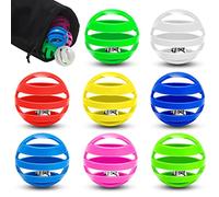 Kasyat 21 Pieces Plastic Cat Balls with Bells Bulk Inside Kitten Chase Toys Lattice Pounce Rattle Ball with Black Plush Drawstring Bag for Cat Exercise and Play Indoor